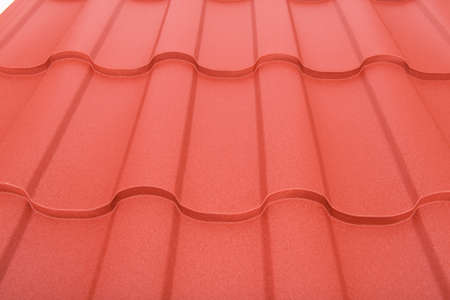 Close up of terracotta roof tilesの写真素材