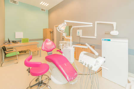 Dentist modern room with equipment and toolsの写真素材
