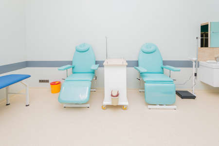 Blood donor room in the hospitalの写真素材