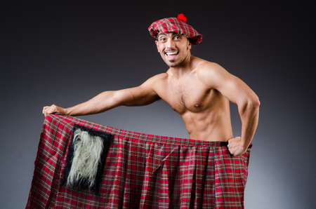 Man wearing traditional scottish clothingの写真素材