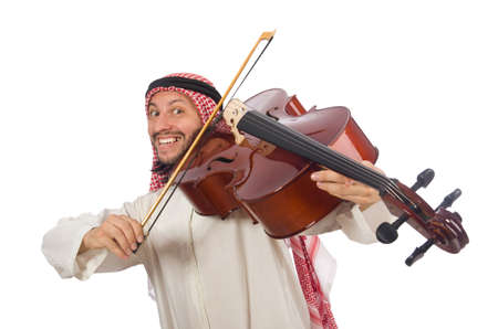 Arab man playing musical instrumentの写真素材