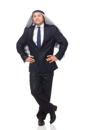 Arab businessman isolated on whiteの写真素材