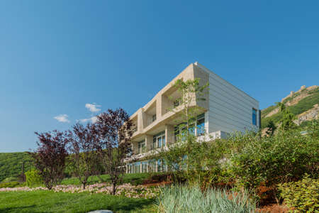 Modern house in bright summer day