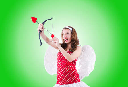 Woman with bow in valentine concept