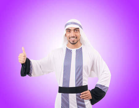 Arab businessman against the gradientの写真素材