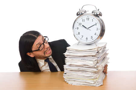 Businessman in business concept isolated on whiteの写真素材