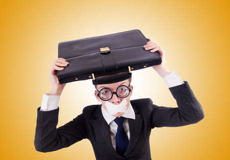 Woman businesswoman in censorship conceptの写真素材