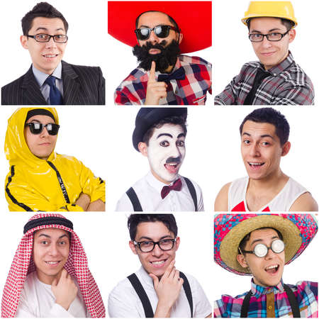 Collage of many faces from same modelの写真素材