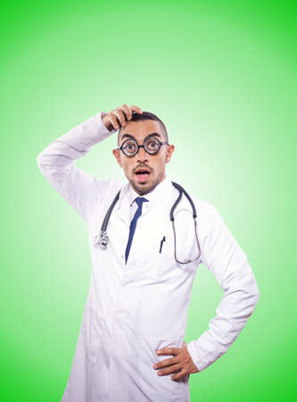 Funny doctor against the gradientの写真素材