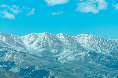 Winter mountains in Qusar region of Azerbaijanの写真素材