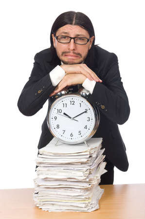 Businessman in business concept isolated on whiteの写真素材