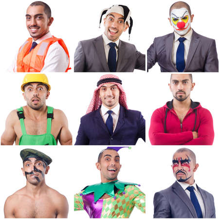 Collage of many faces from same modelの写真素材