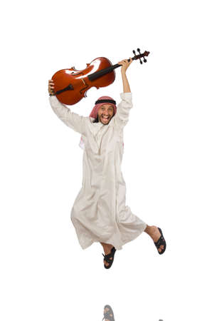 Arab man playing musical instrumentの写真素材