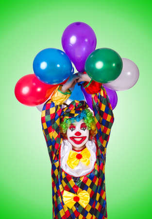Funny clown isolated on the whiteの写真素材