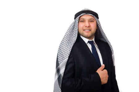 Arab businessman isolated on white