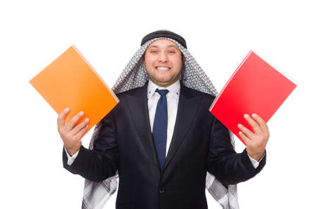 Arab businessman isolated on whiteの写真素材