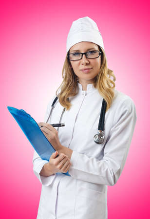 Woman doctor isolated on whiteの写真素材