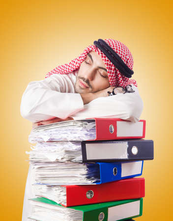 Arab businessman in business concept on whiteの写真素材