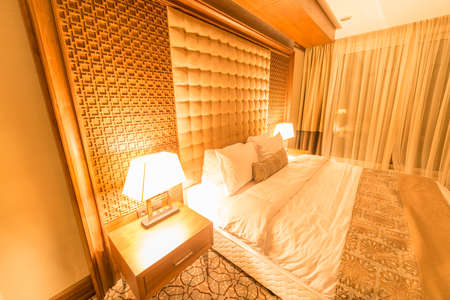 Hotel room with modern interiorの写真素材