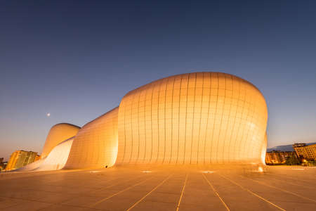 BAKU- JULY 20: Heydar Aliyev Center on July 20, 2015 in Baku, Azerbaijan. Heydar Aliyev Center won the Design Museum's Designs of the Year Award in 2014のeditorial素材