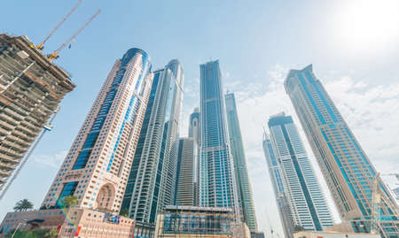Dubai - AUGUST 9, 2014: Dubai Marina district on August 9 in UAE. Dubai is fastly developing city in...