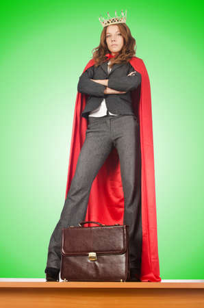 Queen businessman standing on the deskの写真素材