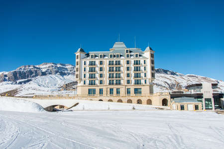 Shahdag - FEBRUARY 27, 2015: Tourist Hotels  on February 27 in Azerbaijan, Shahdag. Shahdag has become a popular tourist destination for skiing in Azerbaijan.のeditorial素材
