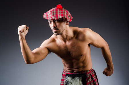 Man wearing traditional scottish clothing
