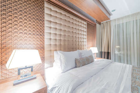 Hotel room with modern interiorの写真素材