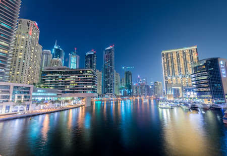 Dubai - AUGUST 9, 2014: Dubai Marina district on August 9 in UAE. Dubai is fastly developing city in...