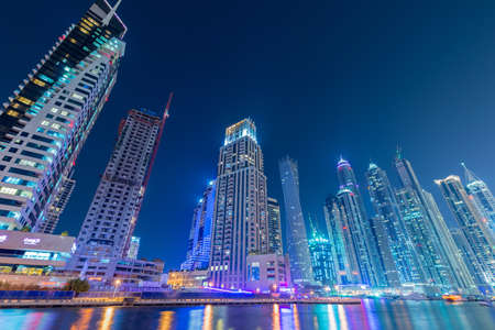 Dubai - JANUARY 10, 2015: Marina district on January 10 in UAE, Dubai. Marina district is popular...