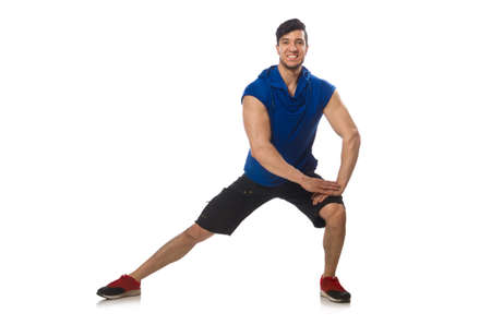 Muscular man isolated on the white