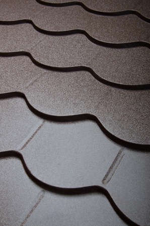 Close up of metal roof tileの写真素材