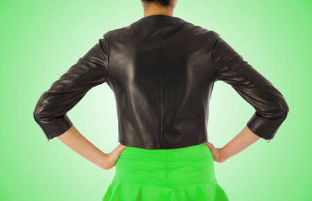 Stylish jacket isolated on modelの写真素材