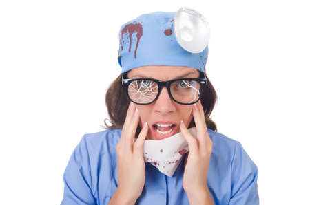 Female young doctor isolated on whiteの写真素材