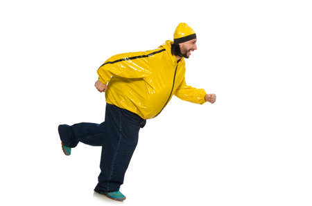 Overweight man isolated on the whiteの写真素材