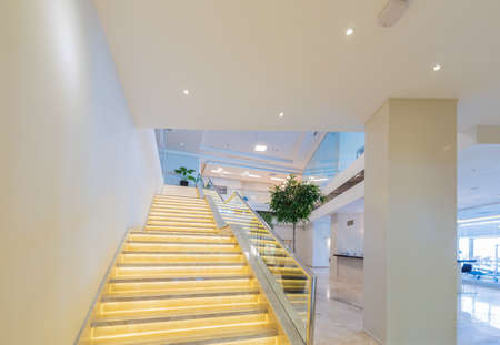 Stair case in the modern hotel interior