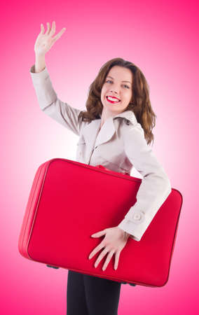 Young woman preparing for vacationの写真素材