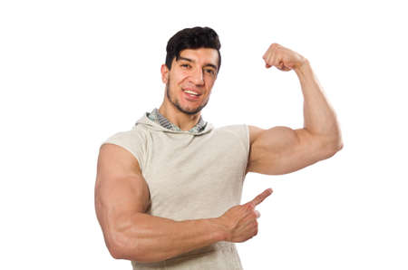 Muscular man isolated on the white