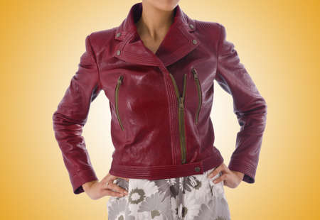 Stylish jacket isolated on modelの写真素材