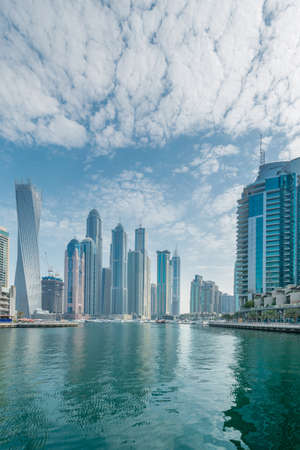 Dubai - AUGUST 9, 2014: Dubai Marina district on August 9 in UAE. Dubai is fastly developing city in...