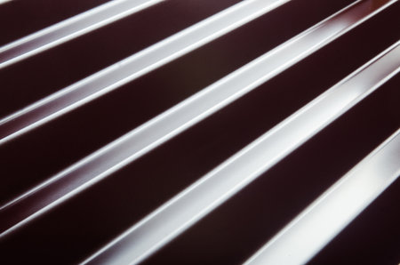 Close up of metal roof tileの写真素材