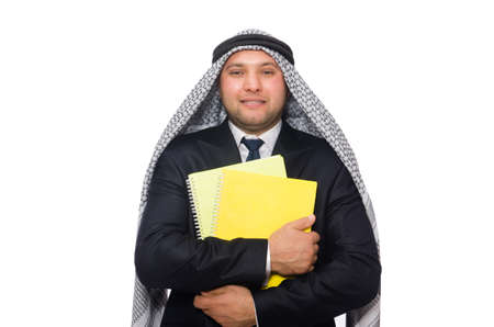 Arab businessman isolated on whiteの写真素材