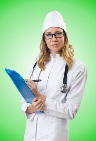 Woman doctor isolated on whiteの写真素材