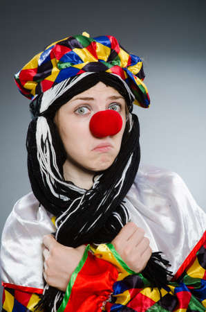 Funny clown in comical conceptの写真素材