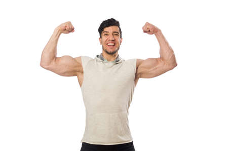 Muscular man isolated on the white