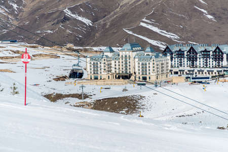 Shahdag - FEBRUARY 27, 2015: Tourist Hotels  on February 27 in Azerbaijan, Shahdag. Shahdag has become a popular tourist destination for skiing in Azerbaijan.のeditorial素材