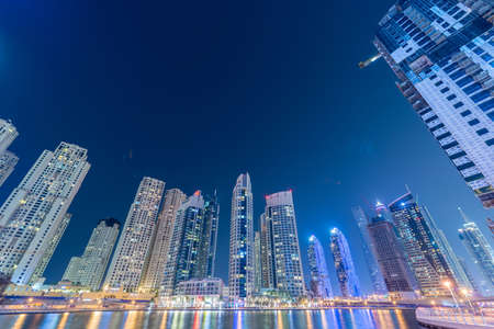 Dubai - JANUARY 10, 2015: Marina district on January 10 in UAE, Dubai. Marina district is popular...