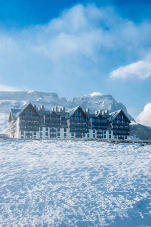 Shahdag - FEBRUARY 8, 2015: Tourist Hotels  on February 8 in Azerbaijan, Shahdag. Shahdag has become a popular tourist destination for skiing in Azerbaijan.のeditorial素材