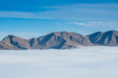 Mountains during winter in Azerbaijanの写真素材